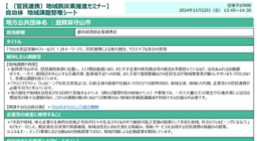 自治体 地域課題整理シート