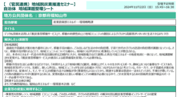 自治体 地域課題整理シート